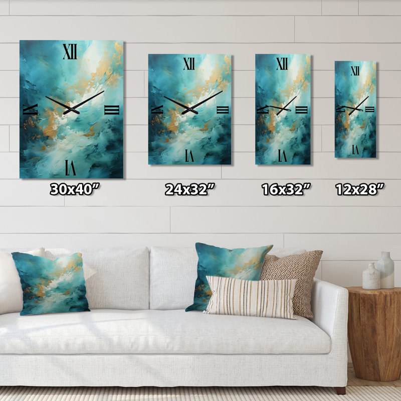 Tranquility II - Horloges murales paysage abstrait, Petit