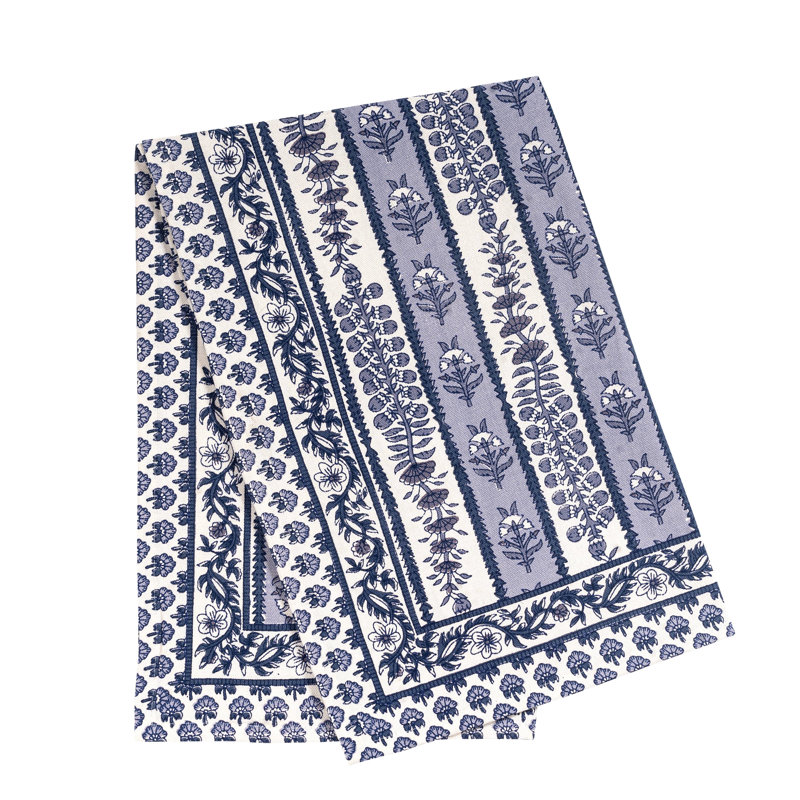 Charlemont Provence Tea Towels 20" x 30" - Set of 3, Blue/Marine