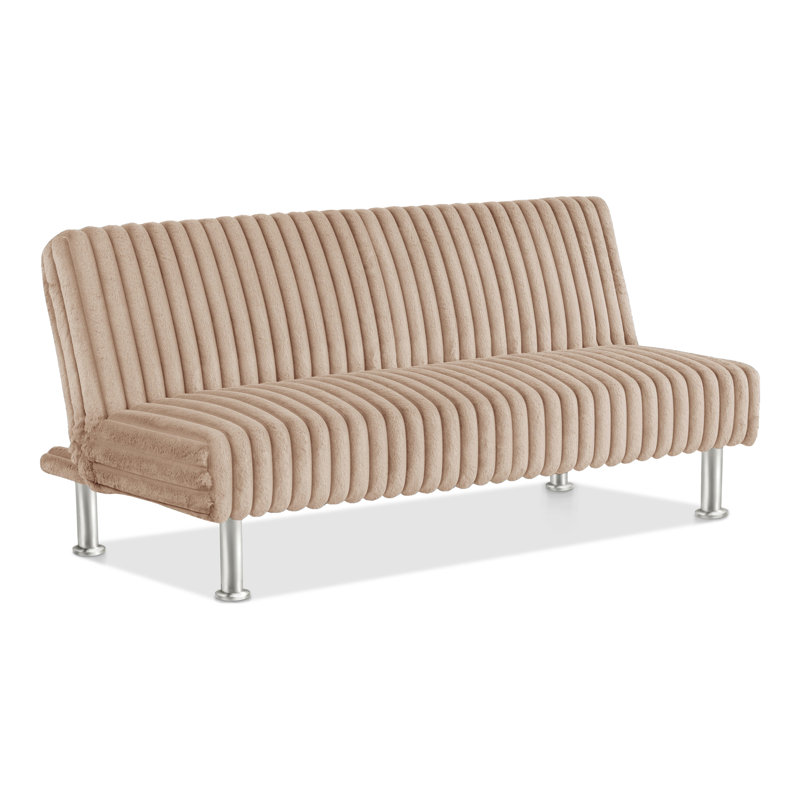 Louinord Futon Sofa Bed, Brown Chenille