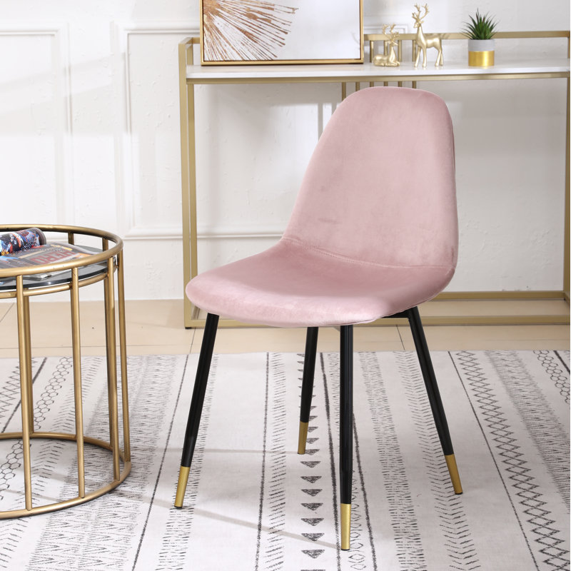 Lassan Contemporary Fabric Dining Chairs, Pink