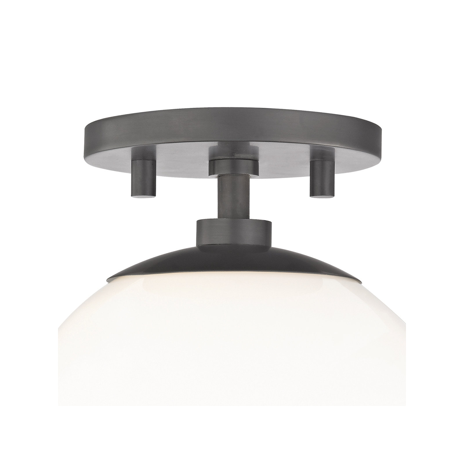 Luna Single Light Glass Semi Flush Mount, Old Bronze