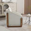 Upholstered Accent Armchair With Wood Accent Base-118494084