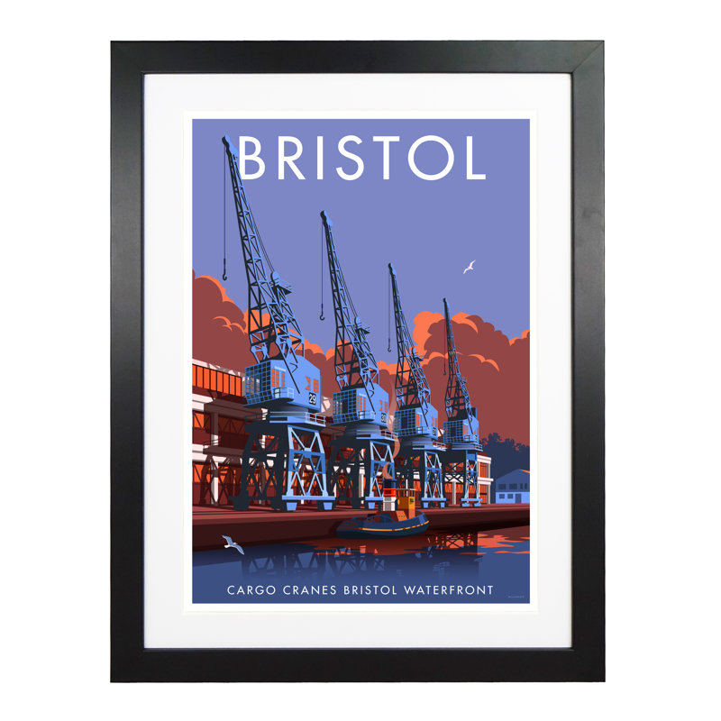 Bristol by Stephen Millership - Print, Black, 43.5cm H x 33.5cm W x 2.2cm D