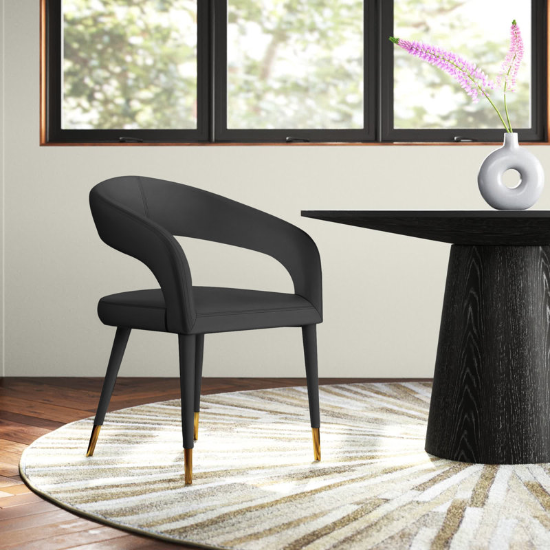 Chaise parsons rembourrée 31,5 po Yonkers, Velours noir
