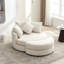 Fauteuil demi-tonneau pivotant à 360 ° avec repose-pieds avec rangement et 4 coussins, fauteuil de loisirs moderne en chenille pour salon-2104880963