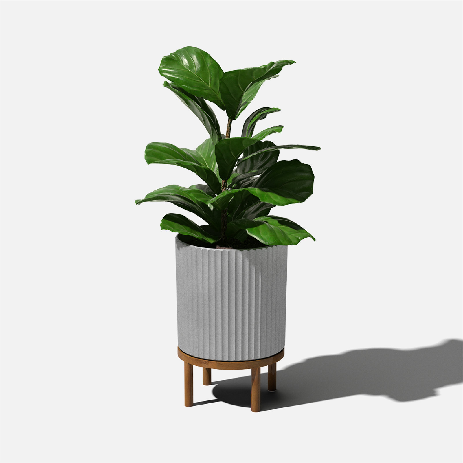 Demi Series Planter with Stand, 1, Gray/Brown, 16" H x 10.5" W x 10.5" D