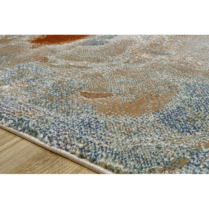 Tapis contemporain abstrait de la collection Blace, 8 pi x 10 pi