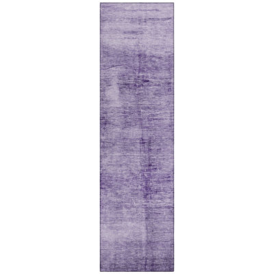 Machine Washable Indoor/Outdoor Xhevrie Purple Rug