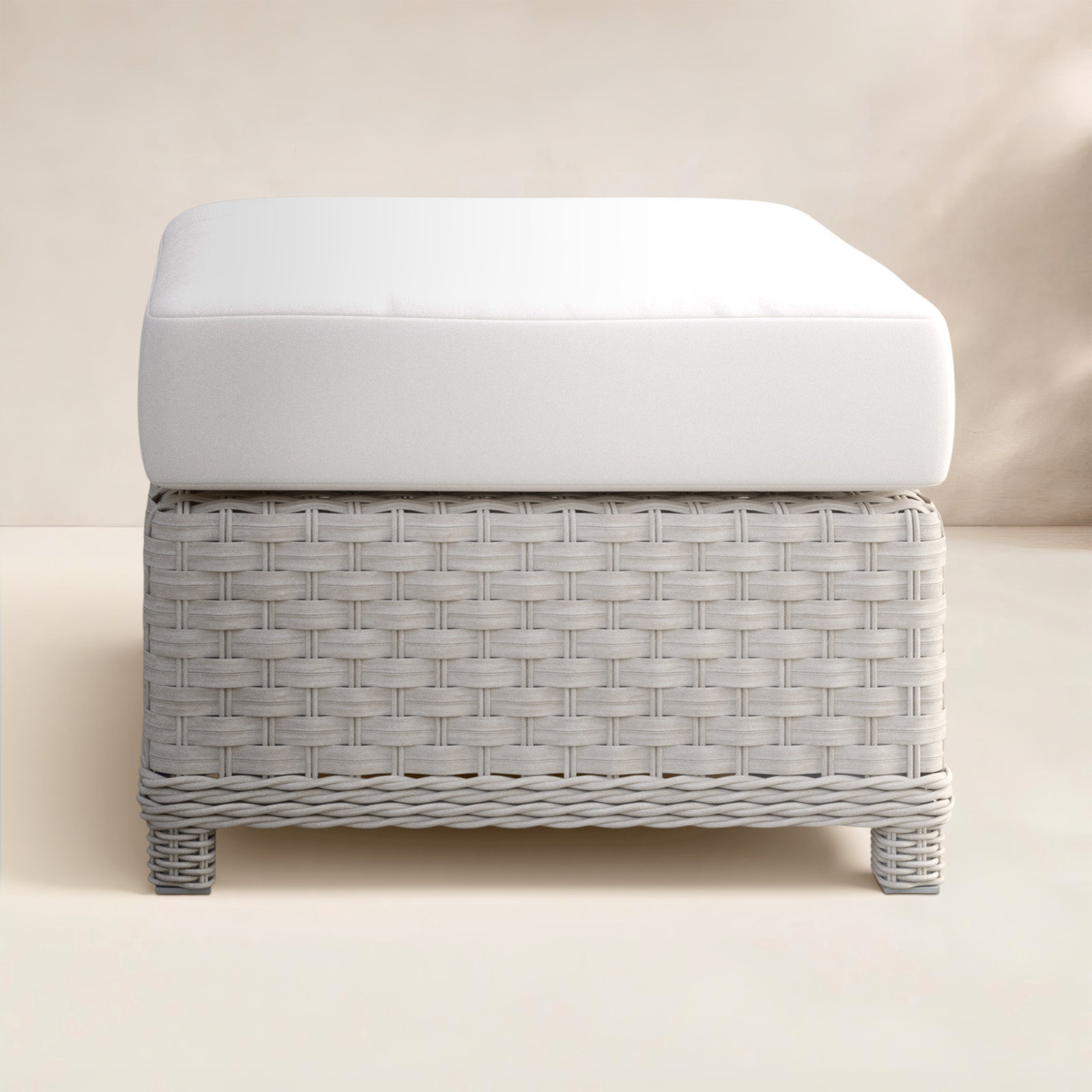 Sky Outdoor Ottoman with SunbCushion, Canvas Canvas Sunbrella® Canvas