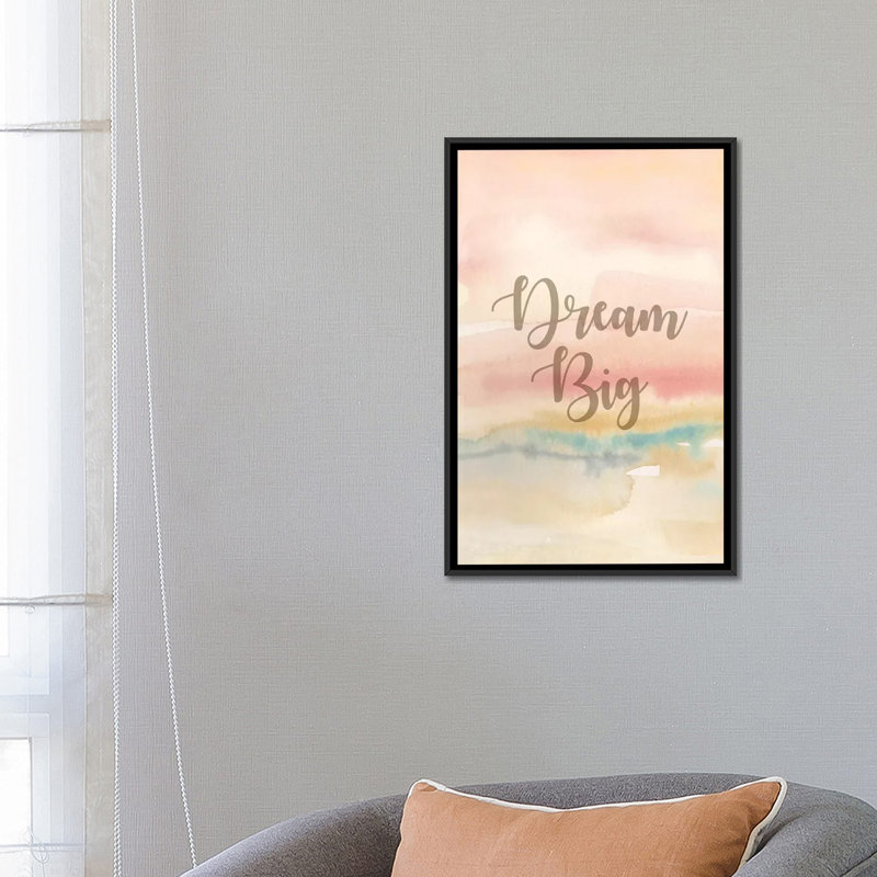 « rêve big panel i », impression sur toile, H 26 po x l 18 po x P 1,5 po, Toile avec cadre noir, Blanc