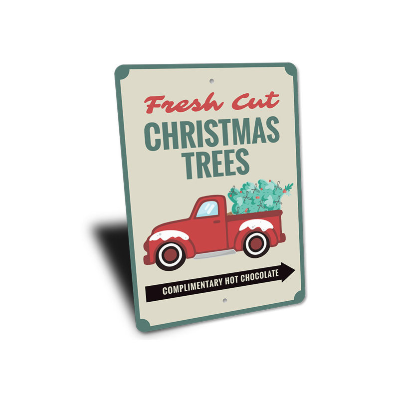 Plaque en aluminium Fresh Christmas Tree, H 18 po x l 12 po x P 0,06 po