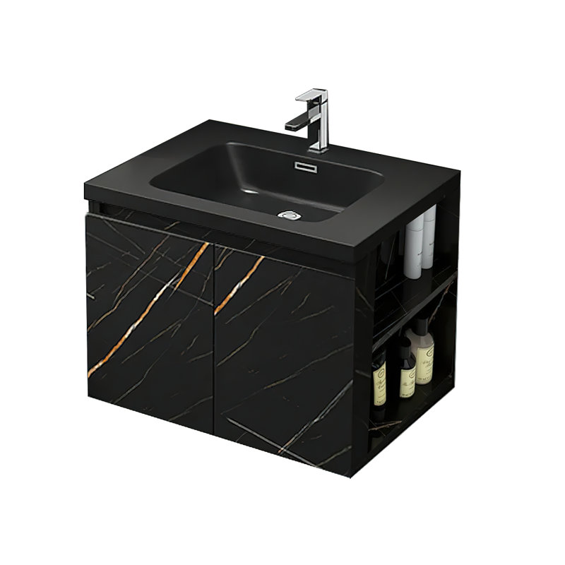 Coreyion 27.6" Modern Black Wall-Mounted Single Bathroom Vanity Set