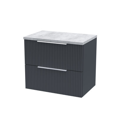Fluted 60.5cm Single Bathroom Vanity Base Only in Black/White