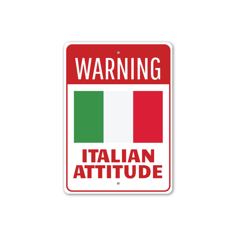 Plaque italienne en aluminium, H 14 po x l 10 po x P 0,04 po