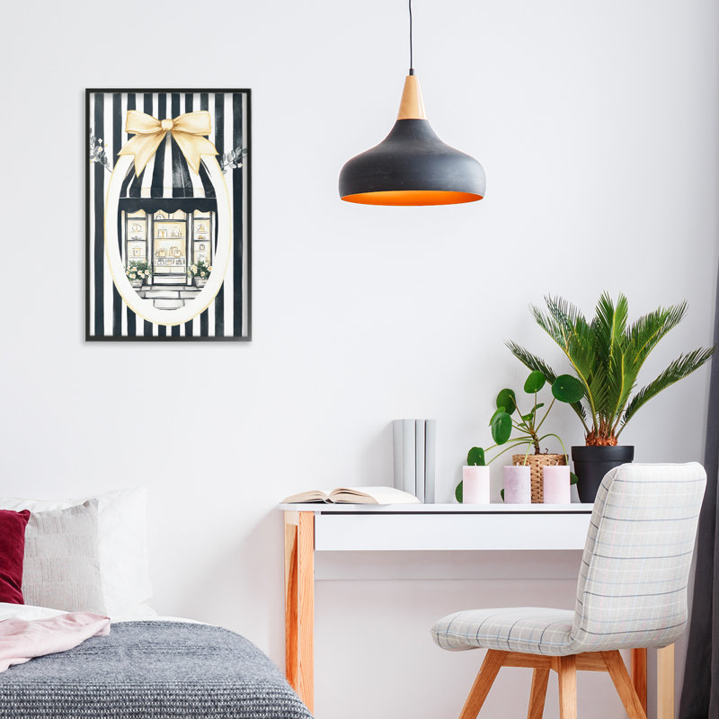 Giclée encadrée pour fenêtre Maison, par Petal Prints Design, 18 po x 12 po, Midnight Black Giclee Framed