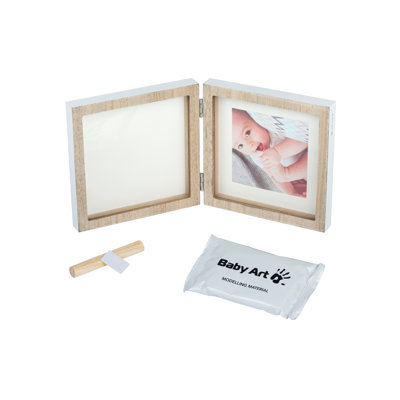 Beige Wood Embossed Picture Frame with Mat