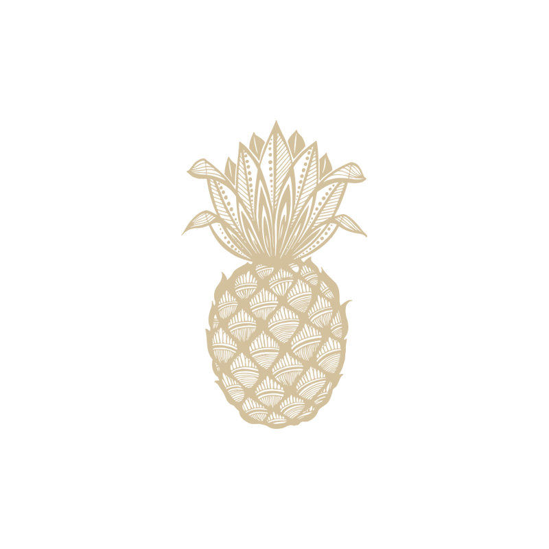 Décalcomanie murale fruits de pin ananas Barringer, Beige