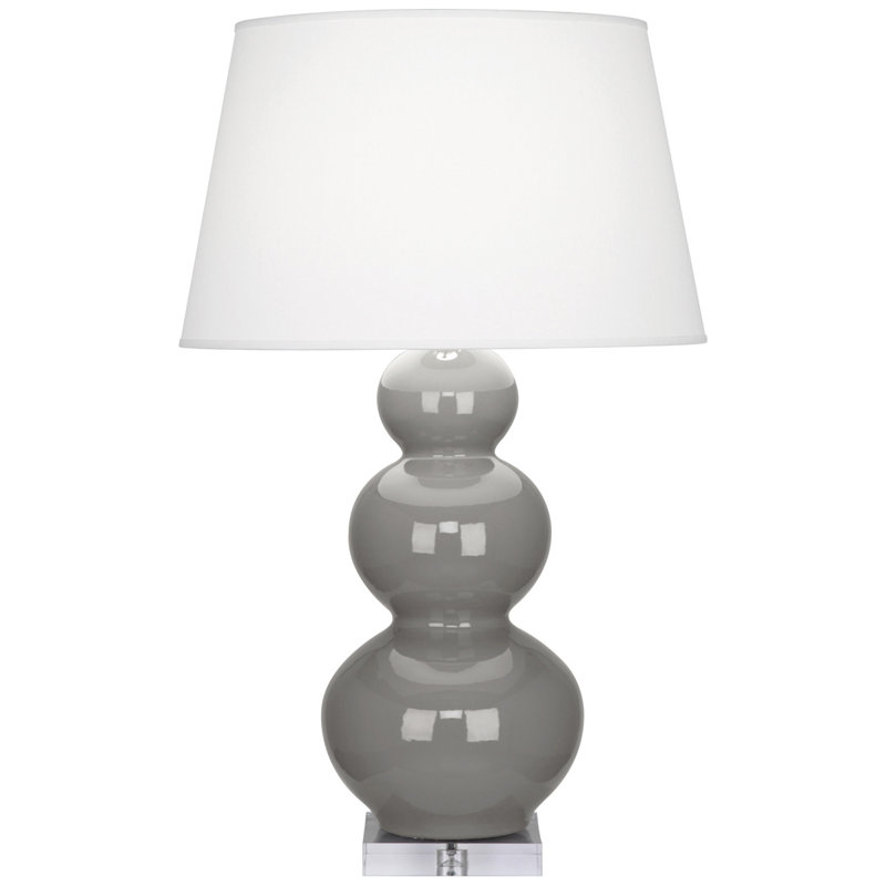 Triple Gourd Table Lamp, Smokey Taupe, 33" H x 20" W x 20" D, Lucite