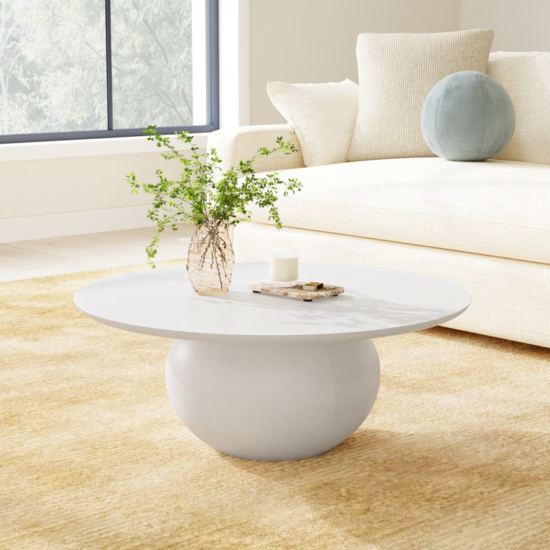 Iver Solid Wood Single Coffee Table, White Wash