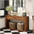 55" Console Table, Rustic Wooden Entryway Table With Storage Drawers And Open Shelf, Elegant Sofa Table For Hallway And Living Room-226142396