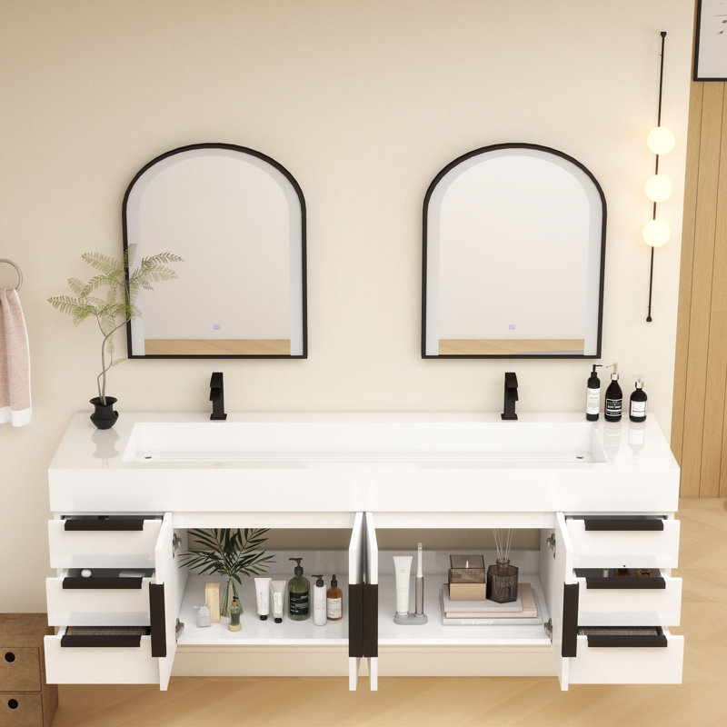Meuble-lavabo simple mural 72 po Jessica, Blanc