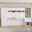 Grand lit escamotable mural avec placard, tiroirs et tablettes, blanc-443331663-443331660