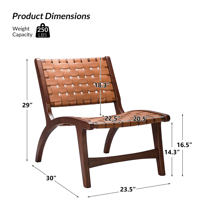 Chaise d'appoint l 23,5 po Allegheny, Similicuir brun