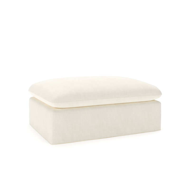 Luna Slipcovered Ottoman And A Half, Conversation Pearl Basketweave