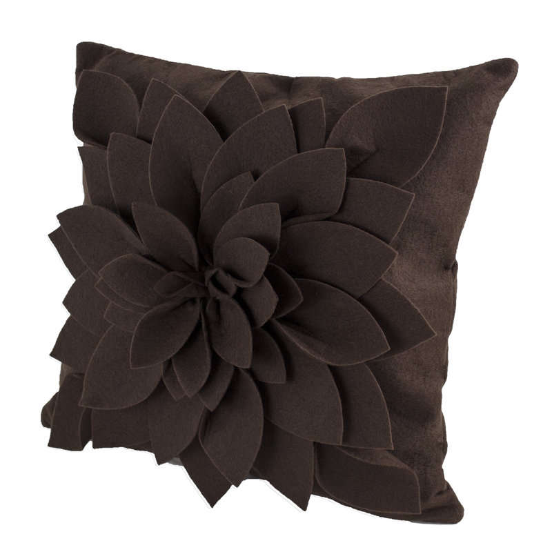 Sara's Garden Floral Throw Pillow, Brown
