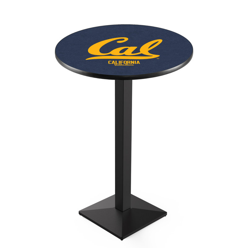 Round Metal Base Dining Table, Black Wrinkle, University of California