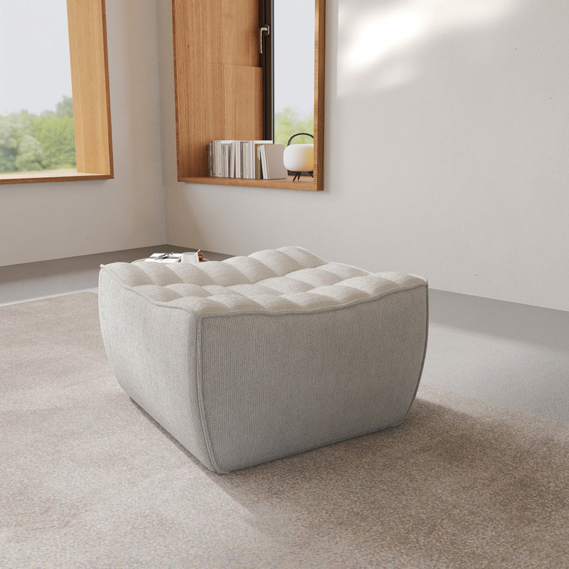 Repose-pieds modulaire chenille confortable à 1 place gris clair chenille