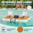AMERLIFE Inflatable Floating Dock, Non-Slip EVA Air Dock Platform Floating Island Raft with Rope Ladder and Water Zone for Pool Lake Beach Ocean (7*7FT)