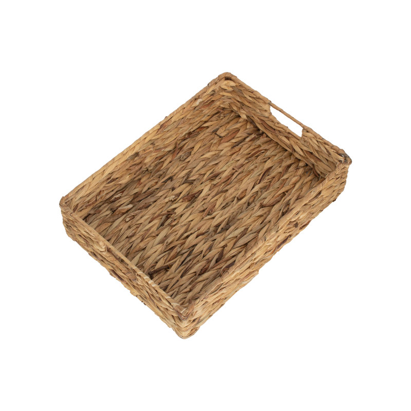 Water Hyacinth Shallow Rectangular Storage Basket, 30cm W x 42cm D