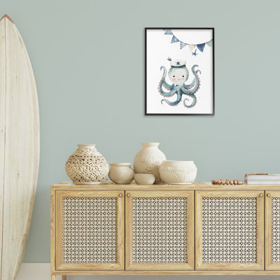 Cute Octopus Sailor Giclee Art by LSR Design Studio