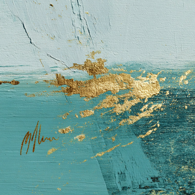Art mural sur toile tendue Gilded Tide, H 40 po x l 40 po x P 1,5 po