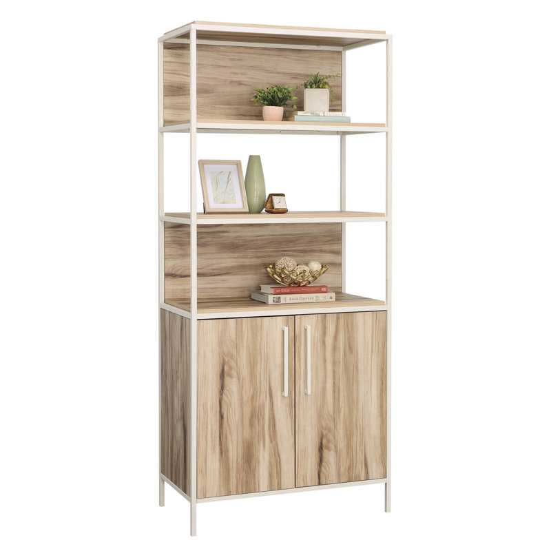 Bookcase With Doors, Brown finish