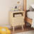 Modern Style Rattan Nightstand - Spacious Storage With Solid Wood Legs For Bedroom, Dorm, And Small Spaces - Oak