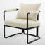 Chaise d'appoint rembourrée Mid-Century moderne avec coussin ultra épais et structure en métal industriel-729892481