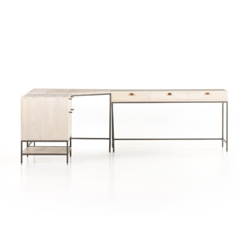 Trey Solid Wood Executive Desk, Dove Poplar