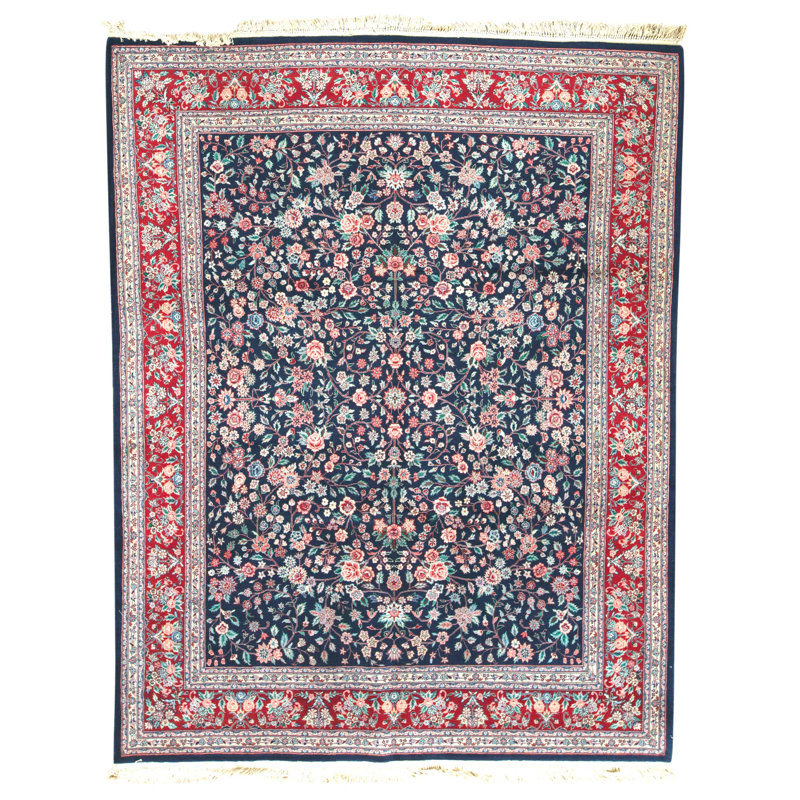 Tapis vert noué à la main de haute qualité