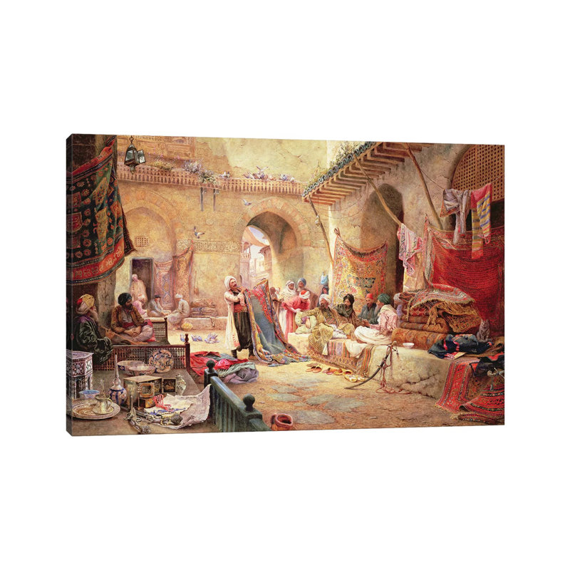 Carpet Bazaar, Cairo, 1887 by Charles Robertson - Wrapped Canvas Painting, 66.04 cm H x 45.72 cm W x 3.175 cm D