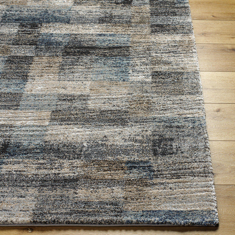 Rectangle Brod Machine Woven Polypropylene/Polyester Area Rug in Brown, Rectangle 5'3" x 7'