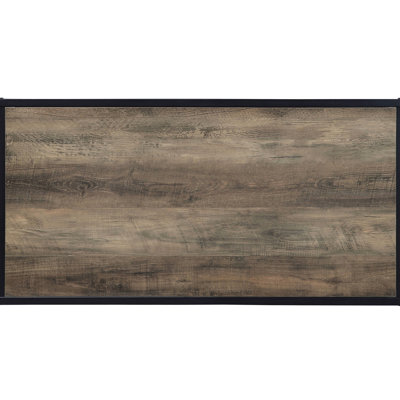 Industrial Rustic Coffee Table - Spacious For Living Room, Shelf Storage, Oak Finish, Protected From Fading And Black Design, Decor Snacks, Surface, Powder Coating