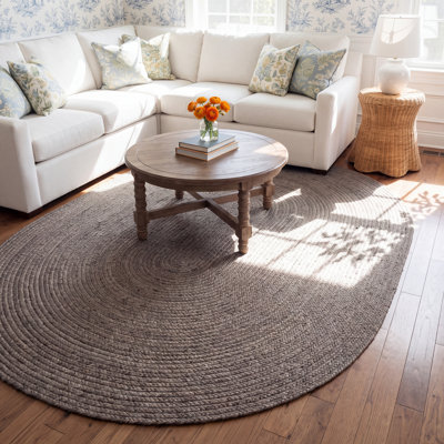 Gage Charcoal Hand-Braided Jute Rug