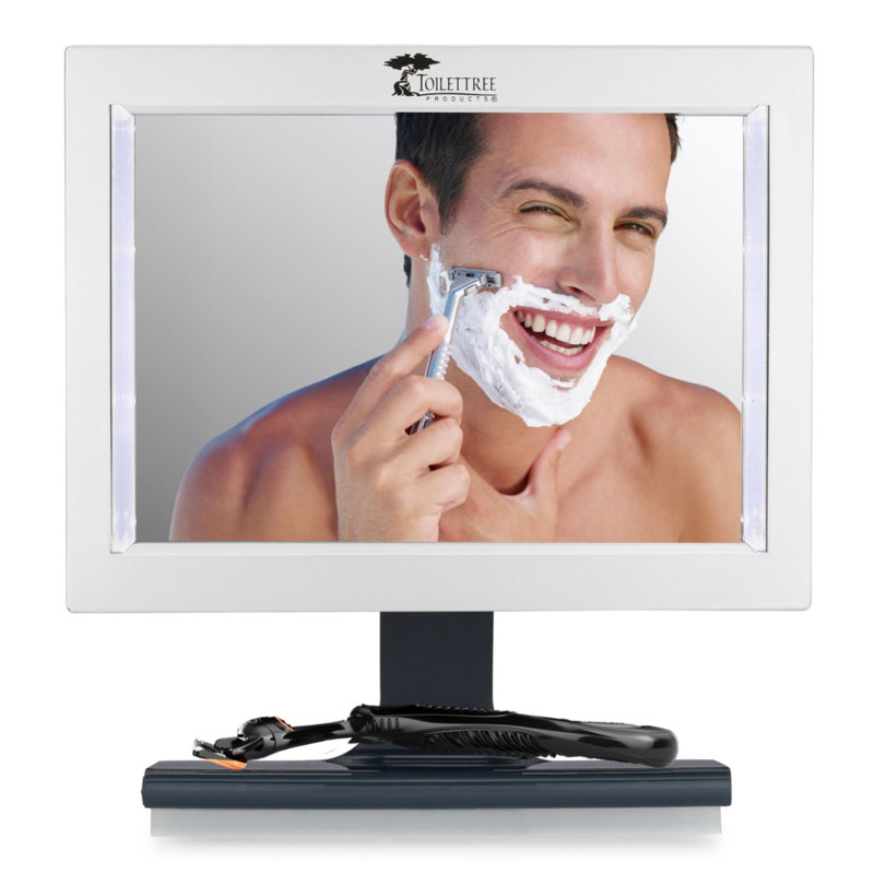 ToiletTree Products LED Fogless Shower Mirror with Shelf Makeup Mirror