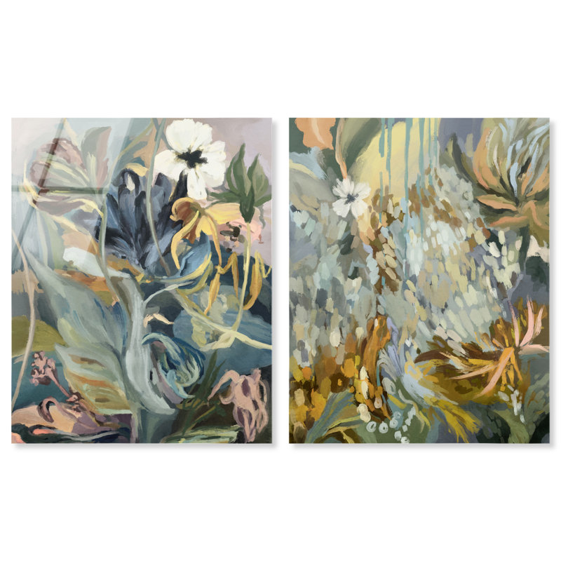 Moss Overlap Set Set by Oliver Gal, 72"H x 60"W, High-Gloss Acrylic Print