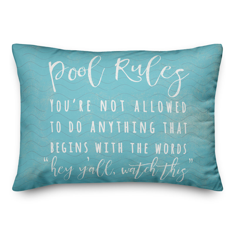  Housse et insert de coussin rectangulaire Pool Rules Waves