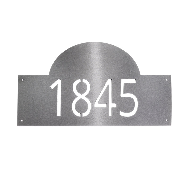 Plaque d'adresse murale 1 ligne, Argent