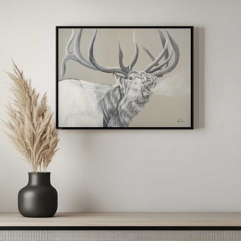«Wail Bugle» par Diane Fifer, reproduction d'art, L 40 x H 30, Toile avec cadre, Noir