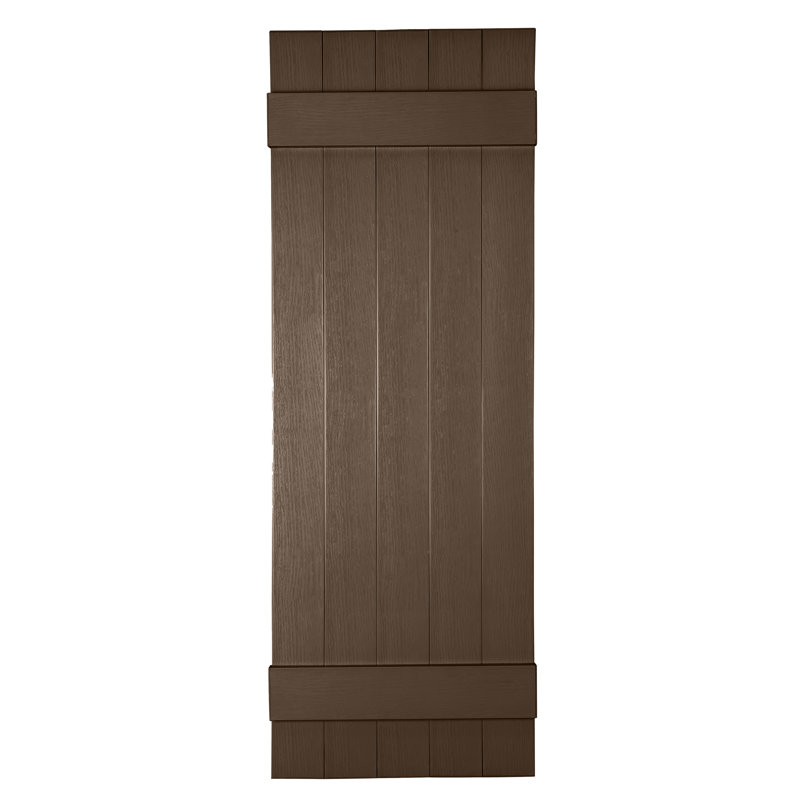 Persiennes personnalisées à 5 planches fermées, Bronze, 50"